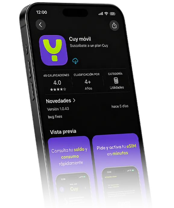 Descarga la app Cuy Móvil