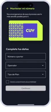 Elige el tipo de portabilidad